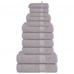 12-osaline r&auml;tikute komplekt, hall, 360 gsm 100% puuvill