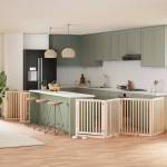 Kokkupandav koerav&auml;rav uksega, 12 paneeli, 960 cm, paplipuit