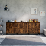 Puhvetkapid 3 tk, suitsutatud tamm, 60 x 35 x 70 cm, tehispuit