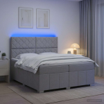 Led kastivoodiga madrats peaga helehall 200 x 200 cm kangas