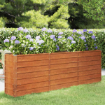 Taimekast, rooste, 240x40x77 cm, corten-teras