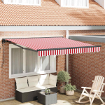 K&auml;igukohandatav varikatus punane ja valge triip 350x250 cm