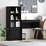 Laud koos hoiuruumiga sahtliga 2 pcs must tamm tehispuit