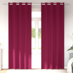 Kardinad r&otilde;ngastega 2 pcs veinpunane 260 x 140 cm pol&uuml;ester