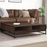 Diivanilaud pruun tamm 100x100x30 cm inseneritud puit ja metall