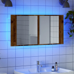 Led-peegelkapp, vana puit, 90 x 12 x 45 cm, tehispuit