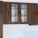 Seinakapp k&ouml;&ouml;ki riiuliga pruun tamme 40 x 31 x 80 cm tehispuit