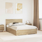 Voodi raam peaga sahtliga sonoma tamm 140 x 190 cm tehispuit