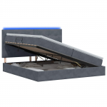 Led-iga voodiraam koos madratsiga tumehall 200 x 200 cm samet
