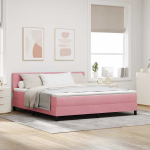 Led box spring voodi peaga roosa 180 x 200 cm samet