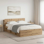 Voodiraam ladustamisega artisan tamm 135 x 190 cm tehispuit