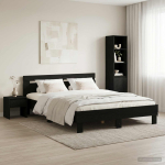 Voodi raam must tamm 120 x 190 cm tehispuit