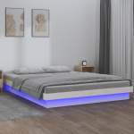 Led-voodiraam, valge, 135 x 190 cm, m&auml;nnipuit