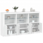 Puhvetkapp led-tulega, valge, 181,5 x 37 x 100 cm