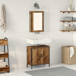 Vannitoa m&ouml;&ouml;bleset riiuliga ladustamisega 2 pcs pruun tehispuit