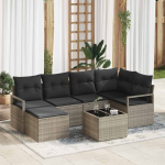 Diivanikomplekt 7 pcs helehall pol&uuml;rotang