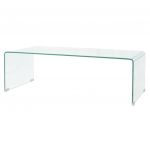 Karastatud klaasist kohvilaud 98x45x30 cm l&auml;bipaistev