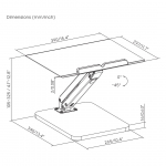 Maclean desk stand for monitor or laptop, gas spring, for standing and sitting work, black, MC-493