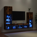 4-osaline telerikappide komplekt led-tuledega, suitsutatud tamm