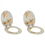 Tualettsari 2 pcs kollane ja valge 44 x 38 cm mdf plaat