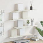 Seinariiul riiuliga ladustamisega 4 pcs valge 60 x 18 x 2,5 cm