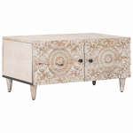 Kohvilaud valge 80 x 50 x 40 cm tugev mango puu