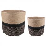 Taimepoti komplekt 2 pcs naturaalne ja must &oslash; 28 x 28 cm