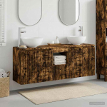 Vannitoa kapikomplekt 3 tk suitsutatud tamm 49,5 x 41 x 64,5 cm