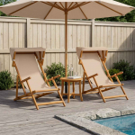 Deck chair 2 tk 3 positsioon tugev eukal&uuml;pti puit pruunikashall