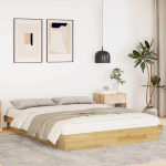 Voodiraam ilma madratsita 150x200 cm t&auml;ispuidust tamm