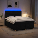 Vedruvoodi madratsiga led-ribadega must 140 x 200 cm kangas