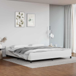 Voodiraam peatsiga ilma madratsita valge 200x200 cm