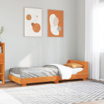 Voodiraam ilma madratsita, vahapruun, 90 x 200 cm, m&auml;nnipuit