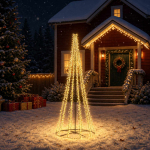 Led j&otilde;ulupuu 285 cm 1550 led-i soe valge teras must