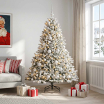 Kunstkuusk koos j&otilde;ulukuuliga 210 cm 300 led-i soe valge