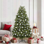 Kunstlik kokkupandav j&otilde;ulupuu 180 cm 300 led-i soe valge pvc