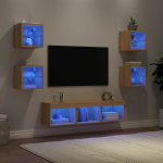 7-osaline telerikappide komplekt led-tuledega, sonoma tamm