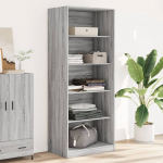 Riidekapp, hall sonoma tamm, 80x50x200 cm, tehispuit