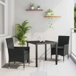 Aia s&ouml;&ouml;gilaudade komplekt padjaga 3 pcs must pol&uuml;rooster