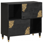 K&otilde;ide riiuliga uksega must 80 x 33 x 75 cm tugev mango puu