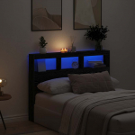 Voodipeatsi kapp led-tuledega, musta tamm, 140x17x102 cm