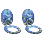 Tualettsari 2 pcs sinine 44 x 38 cm mdf plaat