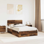 Voodi raam sahtliga peaga vana puit 120 x 190 cm tehispuit