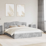 Laos voodi sahtliga peaga betoonhall 200 x 200 cm tehispuit