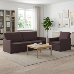 Diivanikomplekt 2 pcs tume pruun kangas