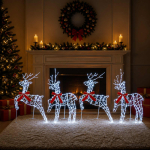 J&otilde;uluvana p&otilde;hjap&otilde;der 4 tk 180 led-i k&uuml;lm valge 43 x 19 x 65 cm
