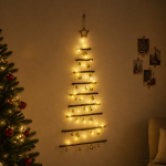 Rippuv j&otilde;ulupuu pallidega 120 cm 50 led-i soe valge