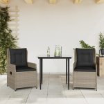 3-osaline aiam&ouml;&ouml;bli komplekt patjadega, helehall, pol&uuml;rotang