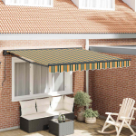 K&auml;igukohandatav varikatus roheline ja kollane 350x250 cm kangas