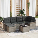 Aia diivanikomplekt ladustamisega 7 pcs hall pol&uuml;rotang